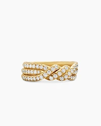 Continuance® Three Row Band Ring 18K Yellow Gold with Diamonds, 6mm