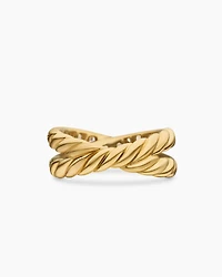 DY Crossover® Band Ring 18K Yellow Gold with Diamonds, 8mm