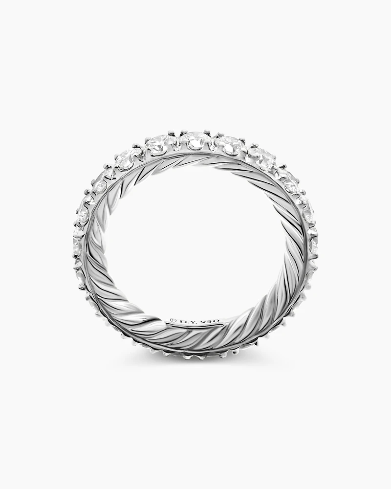 DY Eden Eternity Band Ring Platinum with Diamonds, 3.2mm