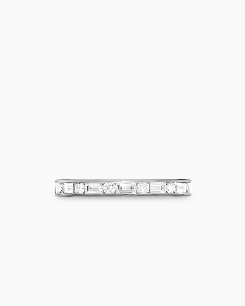 DY Eden Partway Alternating Diamond Band Ring Platinum with Diamonds, 2.8mm