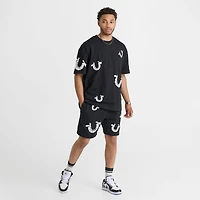 Men's True Religion Warped Logo Fleece Shorts