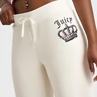 Women's Juicy Couture Crown Fleece Wide Leg Jogger Pants