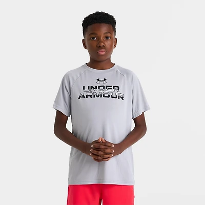 Boys' Big Kids' Under Armour Tech Split Wordmark T-Shirt