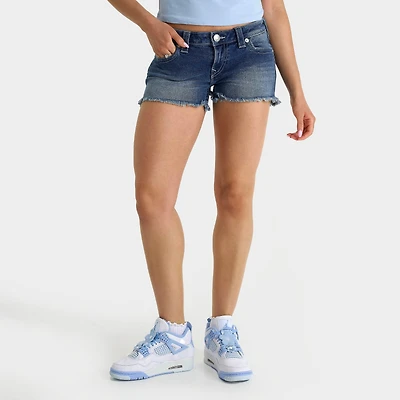 Women's True Religion Joey Low Rise Frayed Denim Shorts