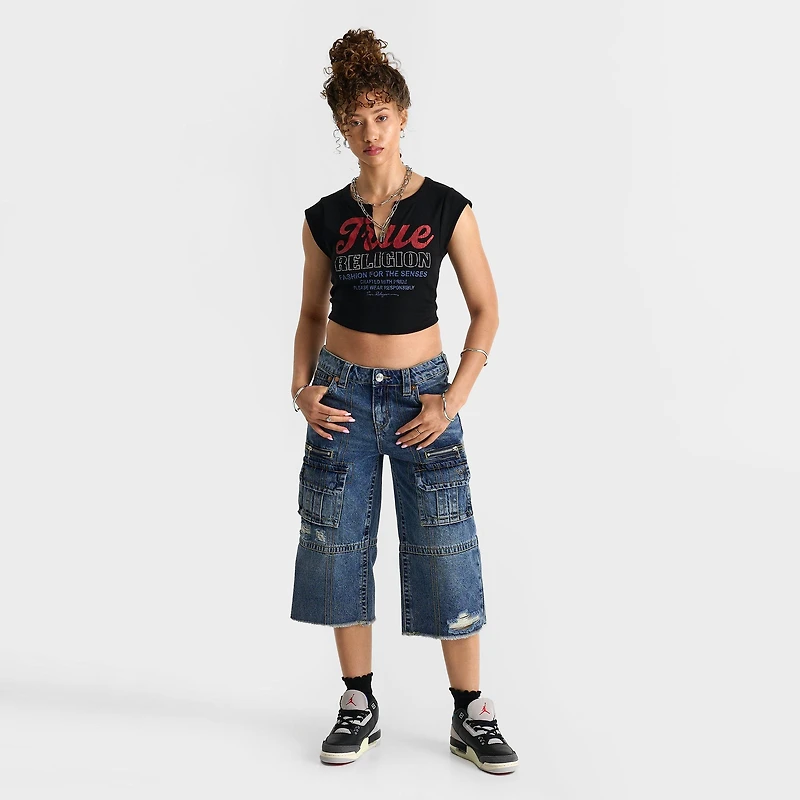 Women's True Religion Bobbi Baggy Denim Capri Pants
