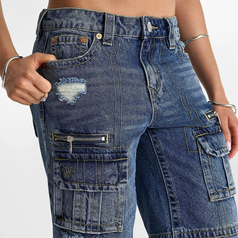 Women's True Religion Bobbi Baggy Denim Capri Pants