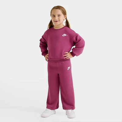 Girls' Toddler Nike Crewneck Sweatshirt and Wide Leg Pants Set