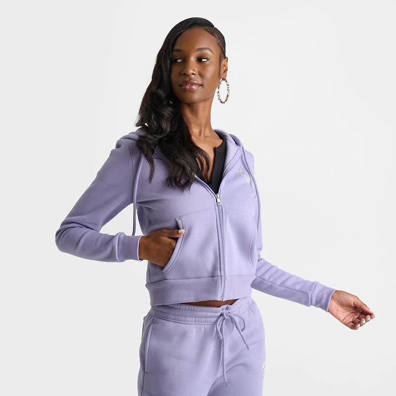 Women's True Religion Crystal Horseshoe Full-Zip Hoodie