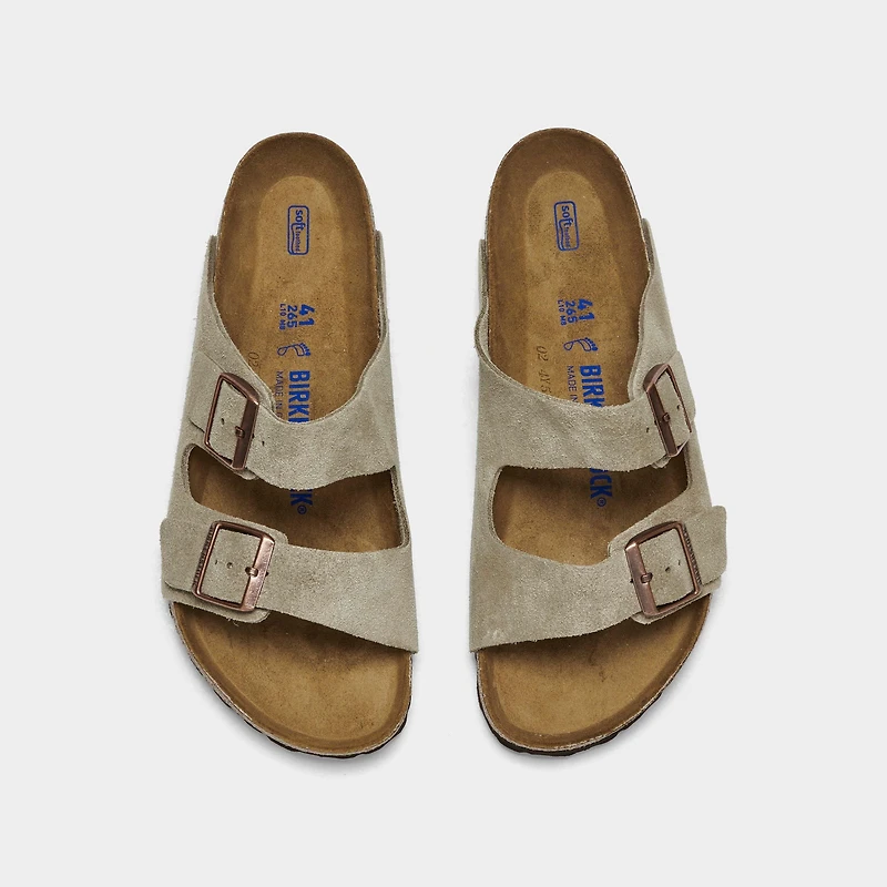 Men's Birkenstock Arizona Suede Leather Soft Footbed Sandals