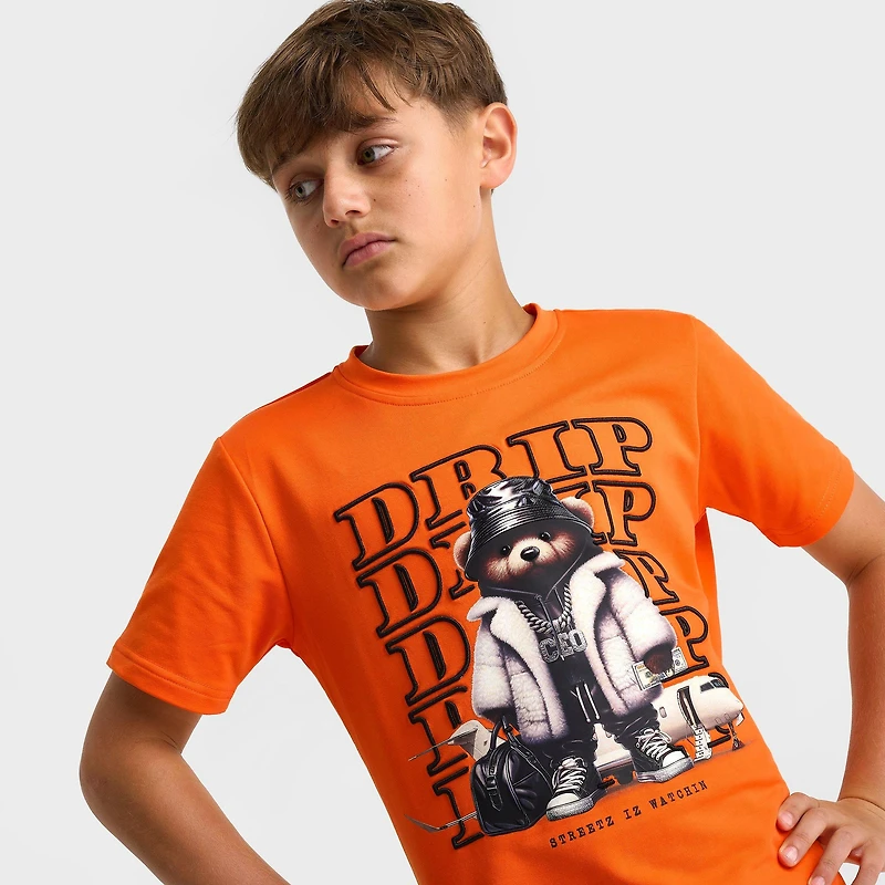 Big Kids' Streetz Iz Watchin Drip Teddy T-Shirt