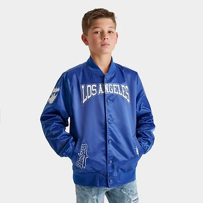 Big Kids' Pro Standard Los Angeles Dodgers MLB Emblem Satin Jacket