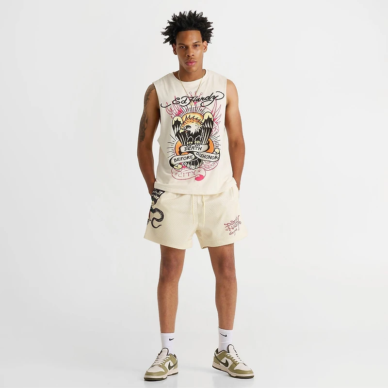 Men's Ed Hardy Dagger Rose Mesh Shorts