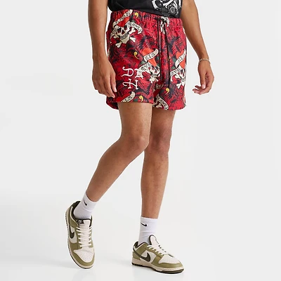 Men's Ed Hardy Love Kills Slowly Skull Graphic Mesh Shorts