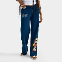 Women's Ed Hardy "Love Kills Slowly" Skull Fleece Jogger Pants