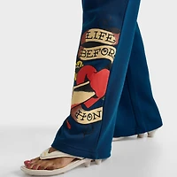 Women's Ed Hardy "Love Kills Slowly" Skull Fleece Jogger Pants