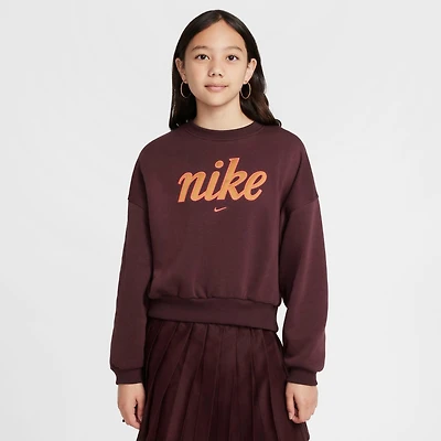 Girls' Big Kids' Nike Sportswear Club Fleece Boxy Crewneck Sweatshirt