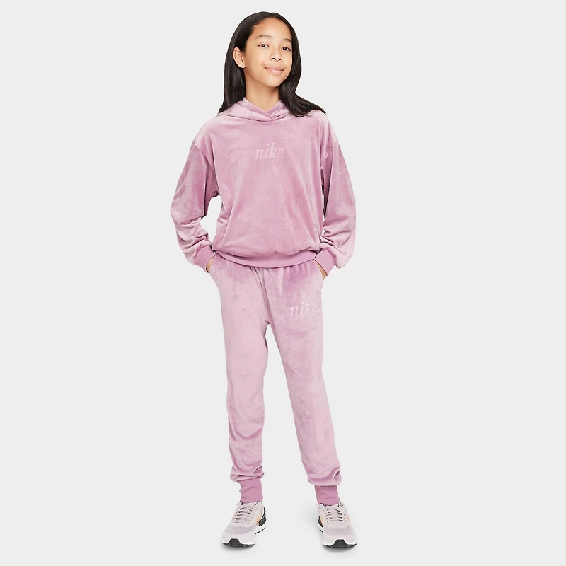 Girls' Big Kids' Nike Sportswear Velour Pullover Hoodie