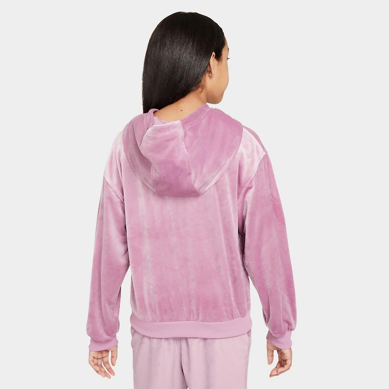 Girls' Big Kids' Nike Sportswear Velour Pullover Hoodie