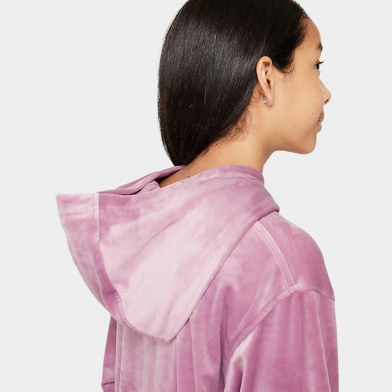 Girls' Big Kids' Nike Sportswear Velour Pullover Hoodie