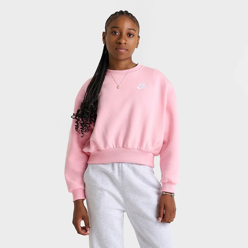 Girls' Big Kids' Nike Sportswear Club Fleece Boxy Crewneck Sweatshirt
