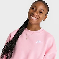 Girls' Big Kids' Nike Sportswear Club Fleece Boxy Crewneck Sweatshirt