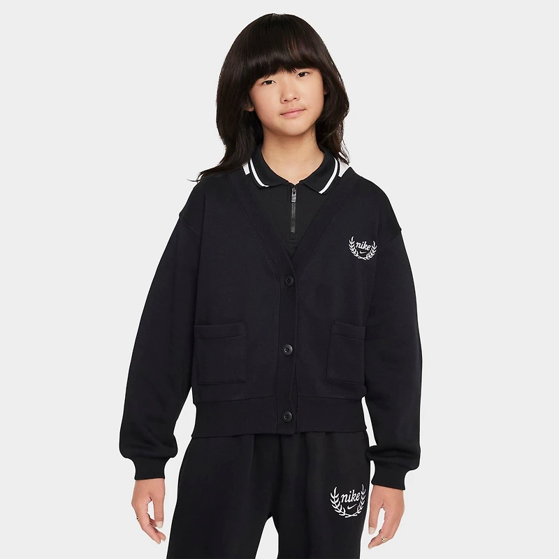 Girls' Big Kids' Nike Sportswear Club Fleece Cardigan