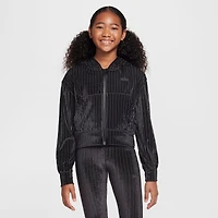 Girls' Big Kids' Nike Sportswear Ribbed Full-Zip Hoodie