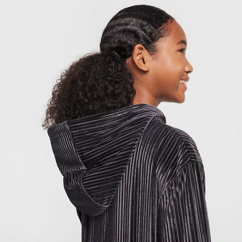 Girls' Big Kids' Nike Sportswear Ribbed Full-Zip Hoodie