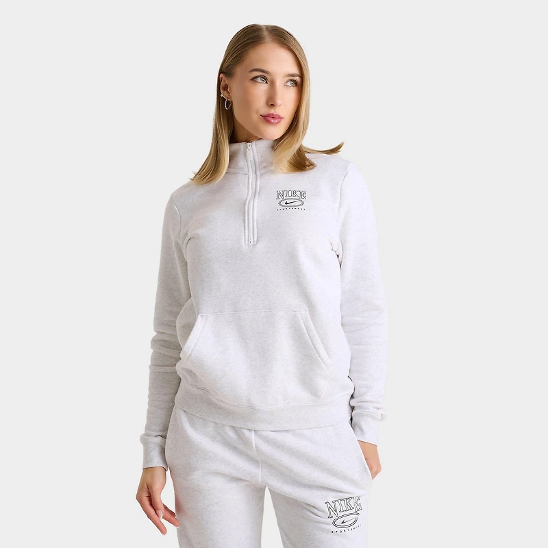 Women's Nike Sportswear Club Fleece Mock-Neck 1/2-Zip Graphic Sweatshirt