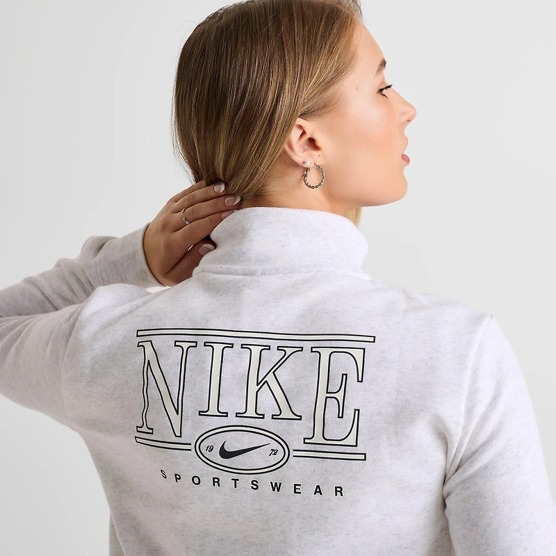 Women's Nike Sportswear Club Fleece Mock-Neck 1/2-Zip Graphic Sweatshirt