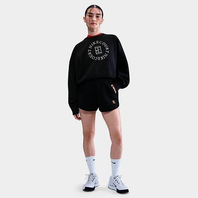Women's NikeCourt Mid-Rise Fleece Tennis Shorts