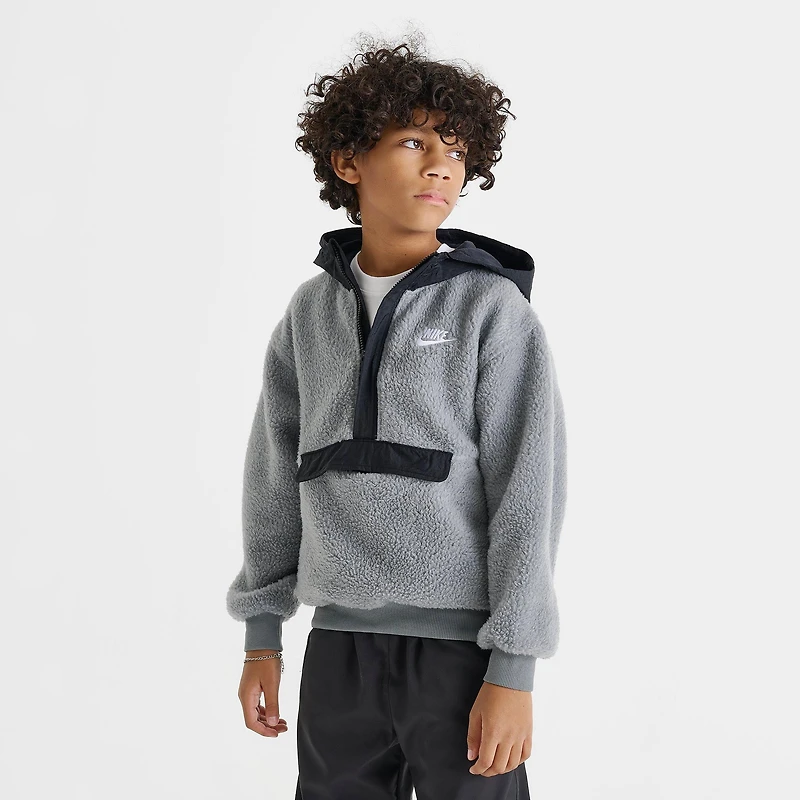 Big Kids' Nike Club Fleece Winterized Quarter-Zip Hoodie