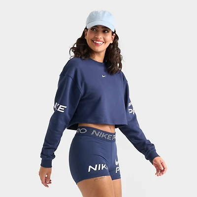 Women's Nike Pro Dri-FIT French Terry Loose Crewneck Sweatshirt