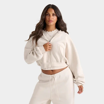 Women's Jordan Brooklyn Fleece Cropped Full-Zip Hoodie