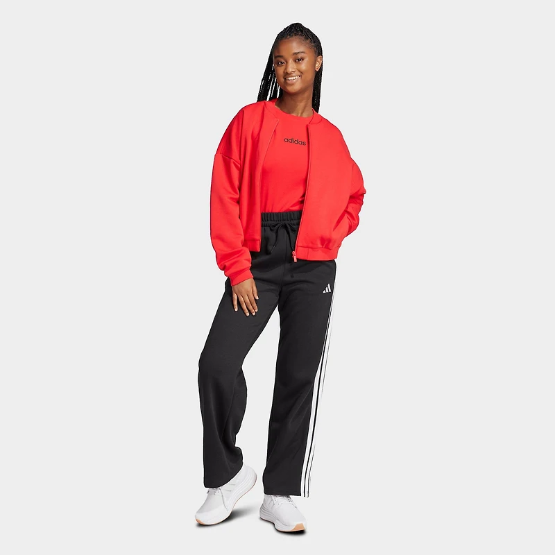 Women's adidas Essentials 3-Stripes Fleece Open Hem Pants