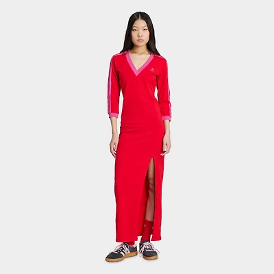 Women's adidas Originals adicolor Classics 3-Stripes V-Neck Maxi Dress