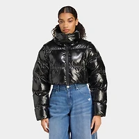 Women's adidas Originals Essentials Glossy Two-In-One Cropped Puffer Jacket