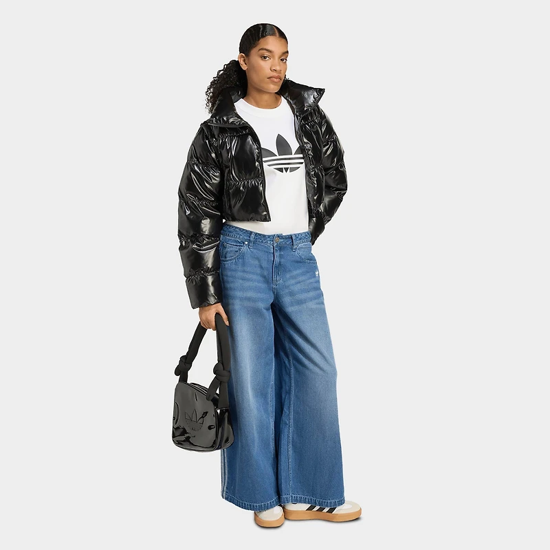 Women's adidas Originals Essentials Glossy Two-In-One Cropped Puffer Jacket