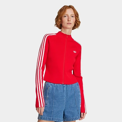 Women's adidas Originals adicolor 3-Stripes Slim Knit Track Top