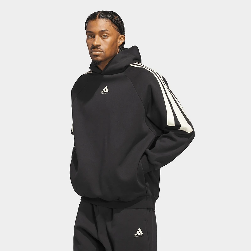 Men's adidas Basketball 3-Stripes Fleece Hoodie