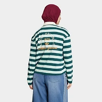 Women's adidas Originals Athletic Department Striped Long-Sleeve Polo Shirt