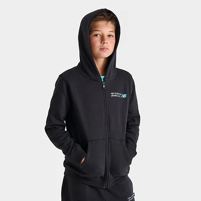 Big Kids' New Balance Linear Logo Full-Zip Hoodie