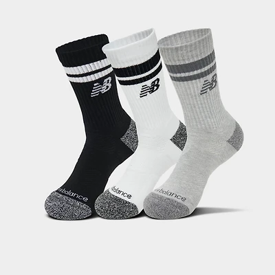 New Balance Active Lifestyle Striped Crew Socks (3-Pack)