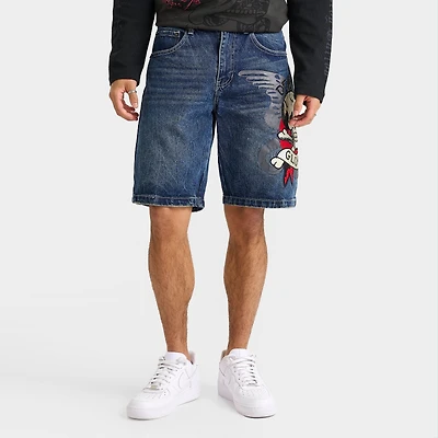 Men's Ed Hardy Death or Glory Denim Shorts