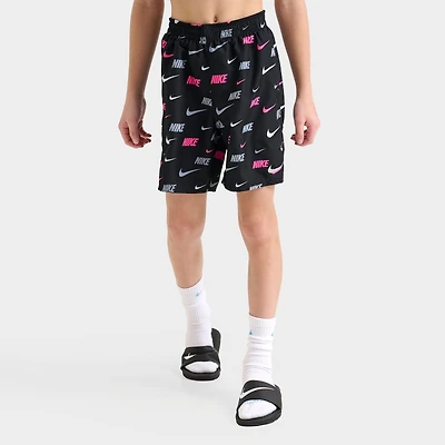 Big Kids' Nike Swoosh Allover Print Swim Shorts