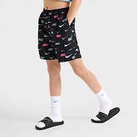 Big Kids' Nike Swoosh Allover Print Swim Shorts