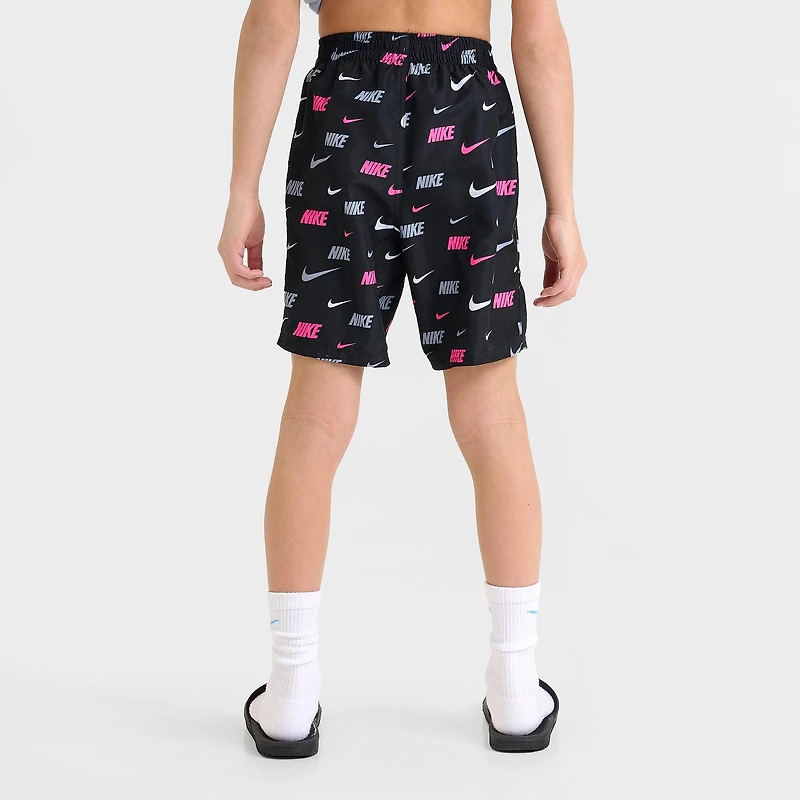 Big Kids' Nike Swoosh Allover Print Swim Shorts