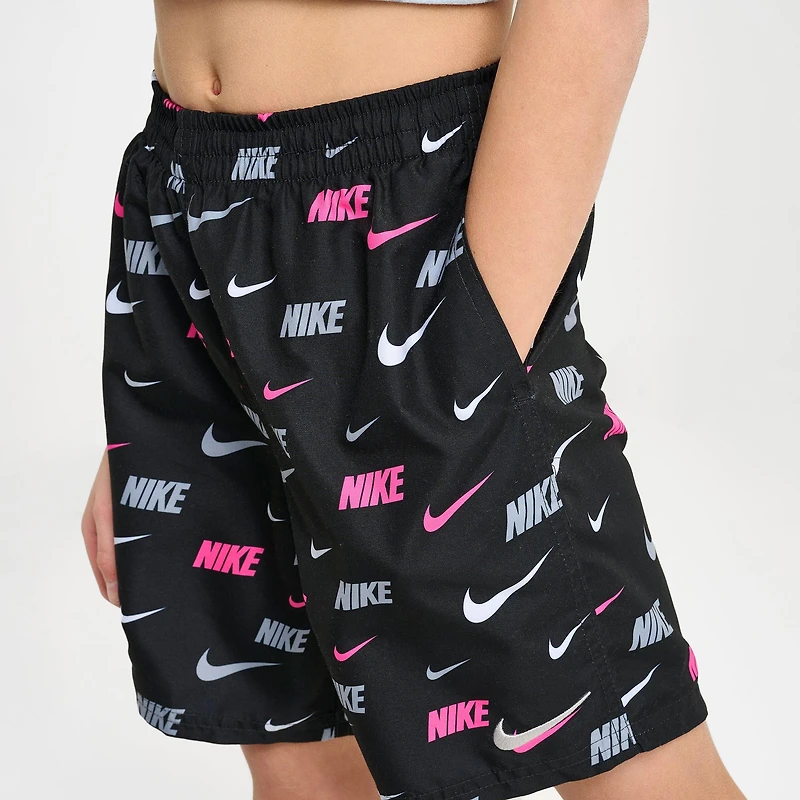 Big Kids' Nike Swoosh Allover Print Swim Shorts