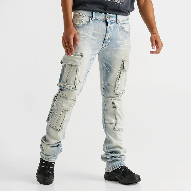 Men's Smoke Rise Stacked Utility Cargo Denim Jeans
