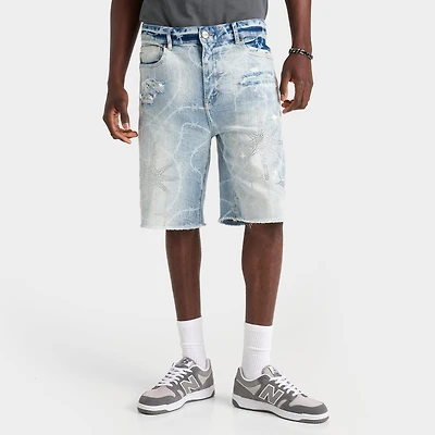 Men's Smoke Rise Washed Rhinestone Denim Shorts